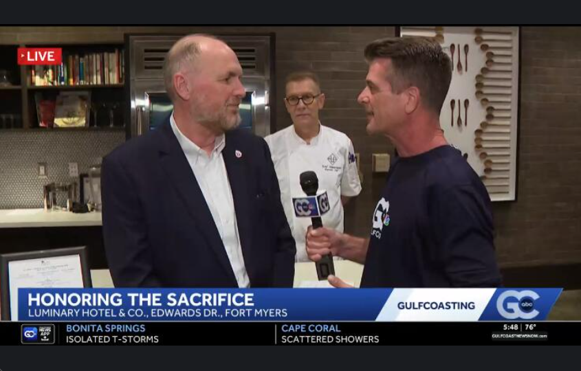 James Gillen representing a national nonprofit in a Gulf Coast TV news interview