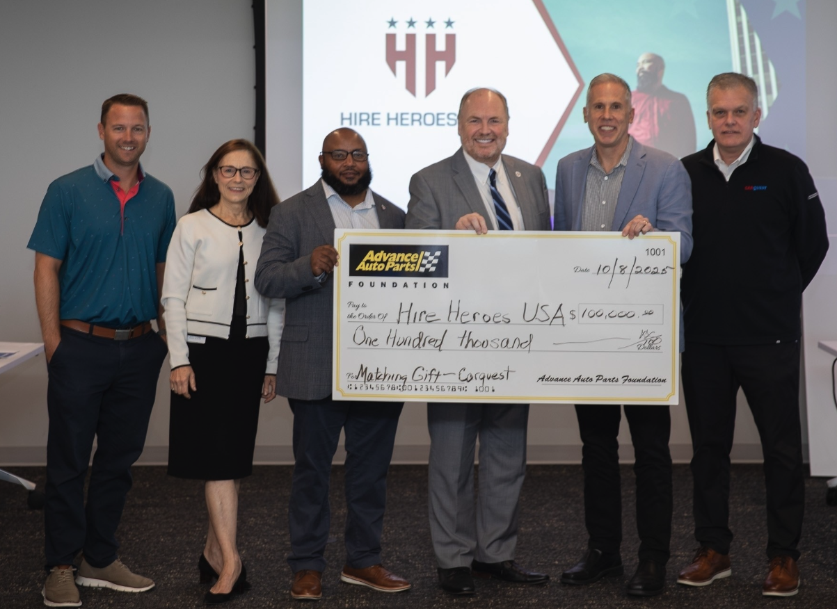 $100,000 gift presentation from the Advance Auto Parts Foundation