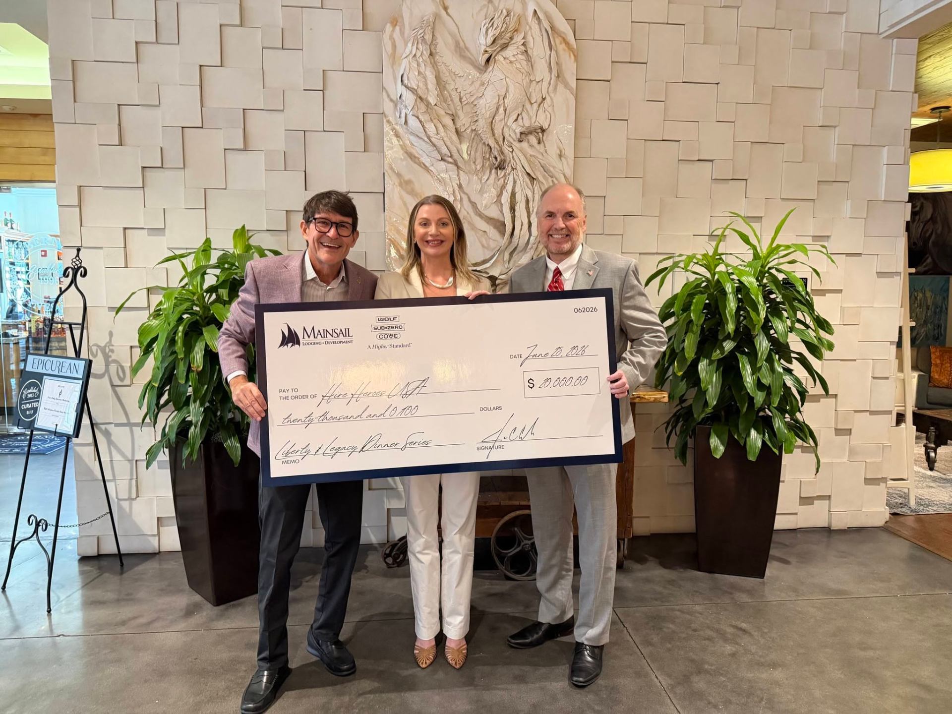 $20,000 sponsorship presentation from Mainsail Lodging & Development